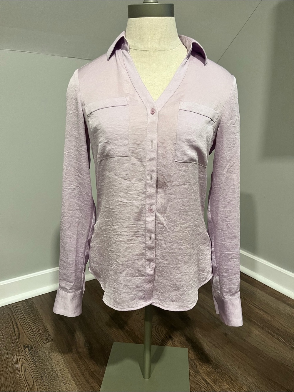 Express Light Lavender Button-Down Shirt